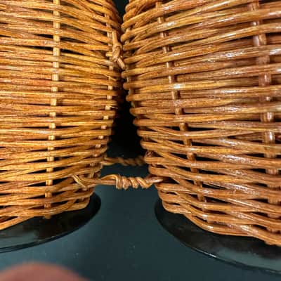 Toca Double Caxixi, LARGE, Rattan, Dual Pod with Hard Bottoms - NEW image 7