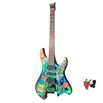 One Off BootLegger Guitar Absinthe Green Fairy 2025 - Custom Art California Build image 1