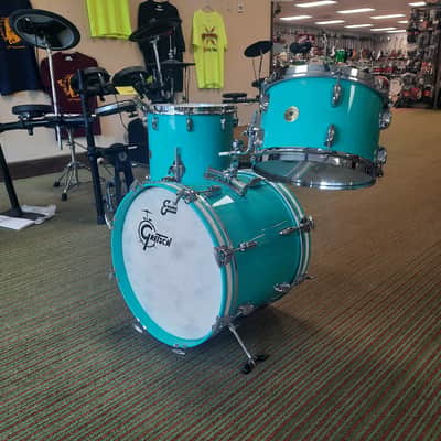 Gretsch 3pc Broadkaster Vintage Bop Kit Satin Sea Foam Green image 6