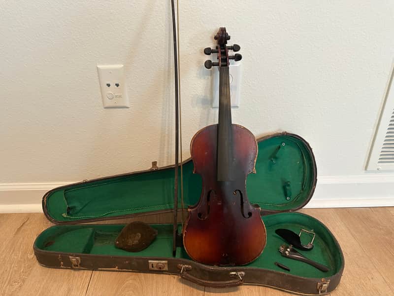 Antonius Stradivarius Full Size 4/4 Violin & Case Early 1900's Natural Wood As-Is image 1