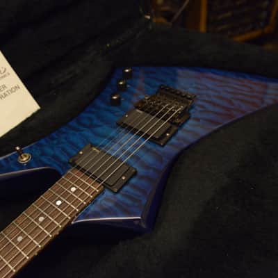 1985 USA Jackson San Dimas Custom Shop Kelly KE2 EMG 81 85 Floyd Rose Blue Quilt Quilted Maple Top image 6