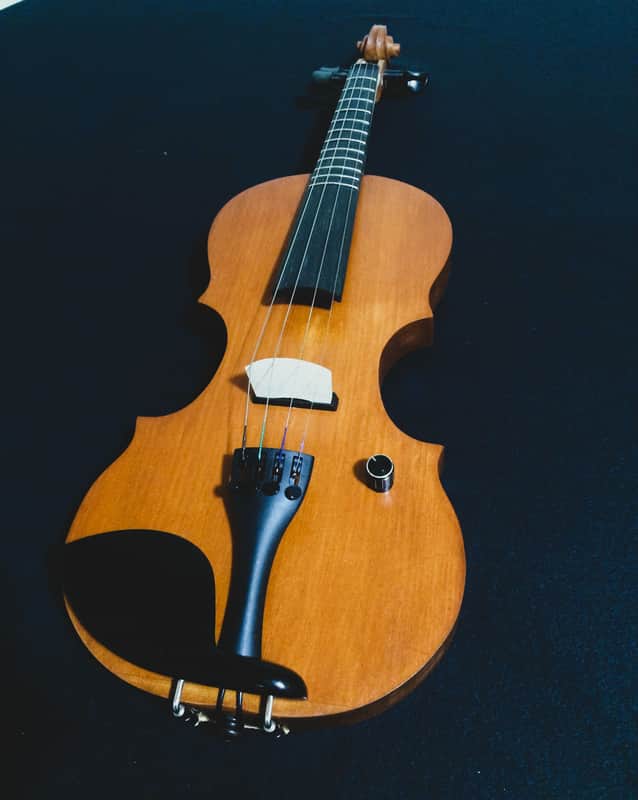 4/4 Violin + leigh + handmade+fretted+electric / semi acoustic. image 1