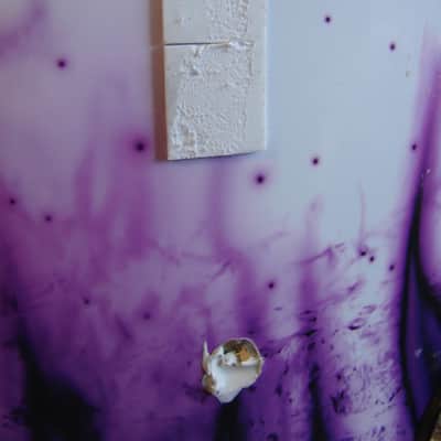 DW Drums Collector's Custom Ordered USA 6pc Drum Kit White & Purple Flames image 6