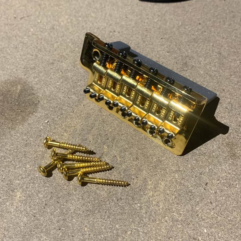 Gold Fender Stratocaster Bridge image 1