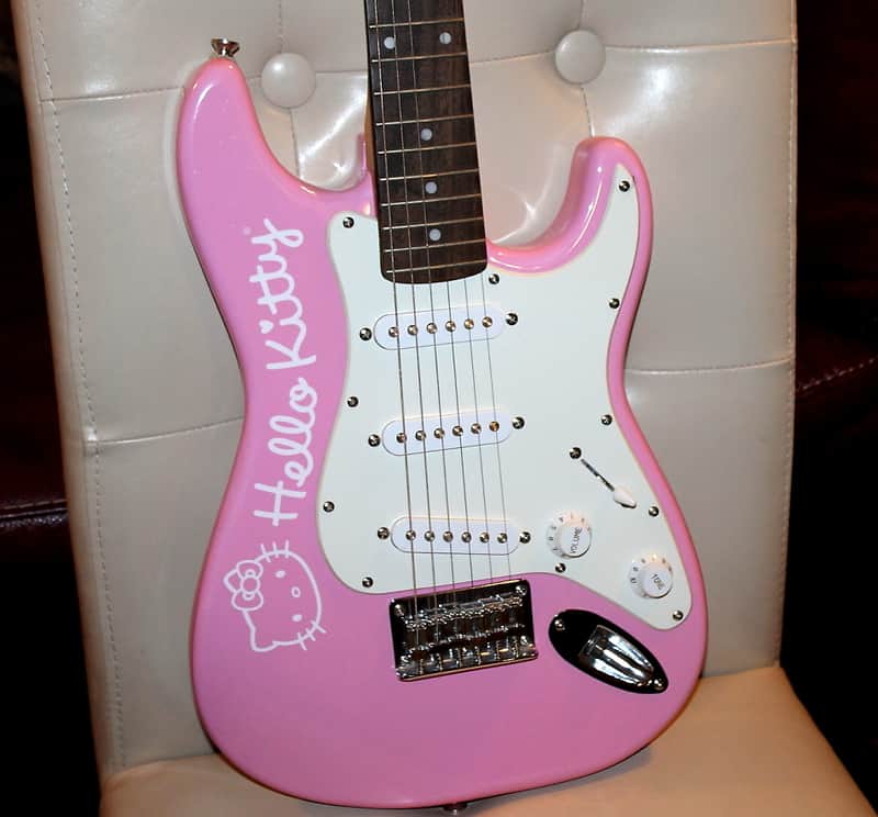 Fender Hello Kitty Stratocaster squier Pink girls guitar image 1