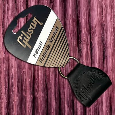 GIBSON PREMIUM BLACK LEATHER PICKHOLDER KEYCHAIN INSANELY RARE BRAND NEW LIMITED EDITION CASE CANDY PICK HOLDER AKYC-BLK PICKS FREE SHIPPING! image 1