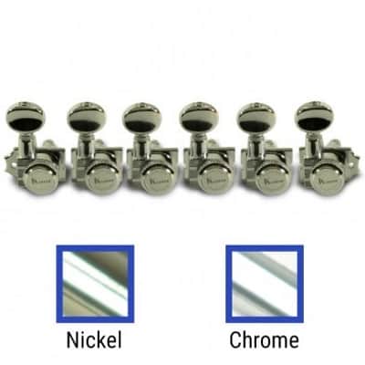 Kluson 6 In Line Locking Revolution Series H-Mount Tuning Machines With Staggered Posts CHROME KRHL-6BX-C image 1
