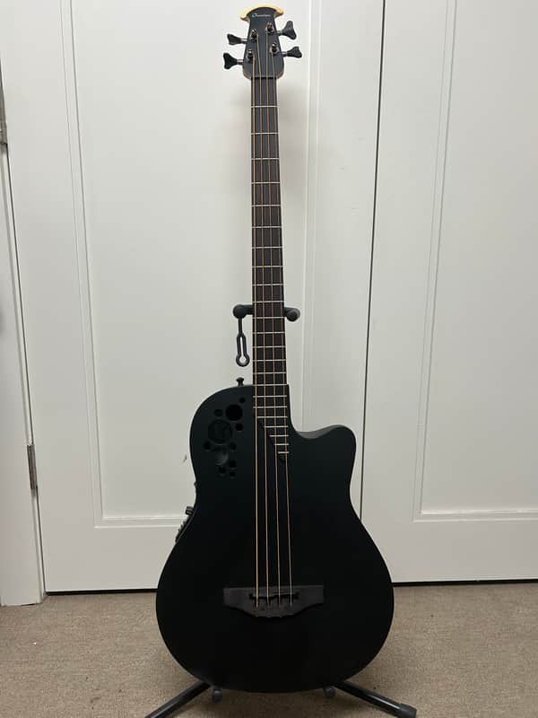 Ovation B778TXB-5-G Pro Series Elite TX Mid-Depth Acoustic 4-String Bass w/Electronics - Satin Black Textured image 1