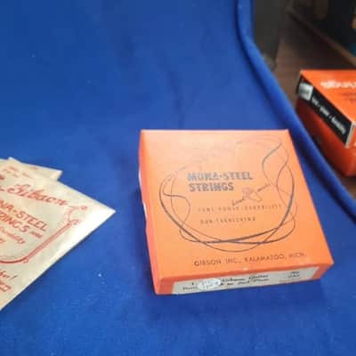 Vtg 5 Gibson 2 or B String Mona-Steel Guitar strings & Box 1950's NOS image 5
