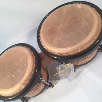 MP Custom Pro Bongo Set in Natural Wood-Skin Drum Heads-Tunable-7" and 8.5" image 5