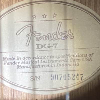 Fender DG-7 Acoustic Guitar Natural Dreadnaught image 8
