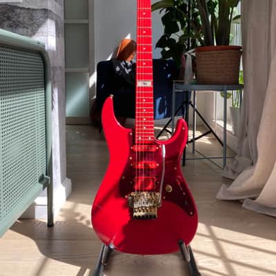 Japan made rare Fernandes LA-115KK  L'Arc-en-Ciel Ken Guitar Super Strat HSS 1995 all Red image 2