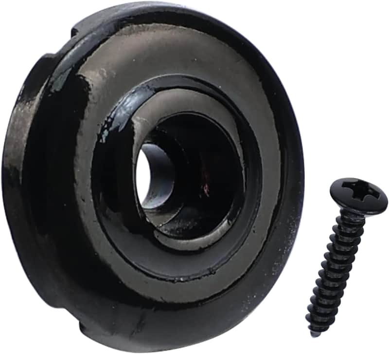 Black Round Bass Guitar String Retainer Zinc Alloy Slotted String Guides Trees with Mounting Screws image 1