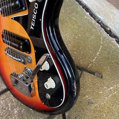 1968  Teisco V2 Sunburst . Very cool MIJ guitar Mezurashi (rare) image 19
