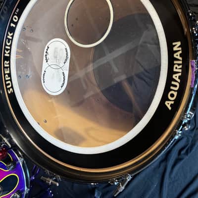 Rikki Rockett's POISON, 1991 Native Tongue Tour DW 5-Piece Drum Set, Purple Sparkle Flame image 19