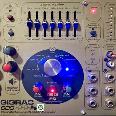 Soundcraft Gigrac 600 8-Channel 2x300-Watt Powered Mixer 2000s - Grey image 5