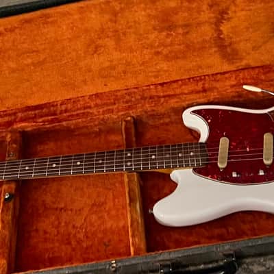 Fender Mustang 1966 - Olympic White Rare A neck 1 1/2” Small Thin Neck image 20