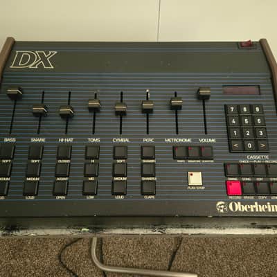 Oberheim DX 6-Voice Drum Machine 1982 - Blue with Wood Sides image 3