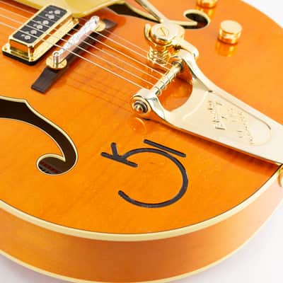 Gretsch G6120T-55 Vintage Select '55 Chet Atkins Hollow Body with Bigsby 2023 Vintage Orange Stain image 9