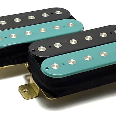 Dragonfire Zebra Screamers ~ Teal Black Zebra HH Set Style #4 ~ Bridge + Neck Humbucker Pickup Set image 3