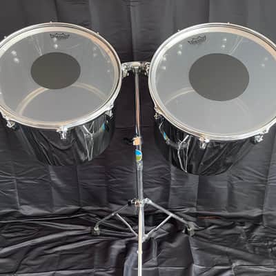 VINTAGE Ludwig 1970's Stainless Steel 8 piece Concert Tom Configuration image 6