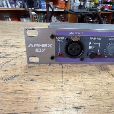 Used Aphex Tubessence Model 107 2-Channel Thermionic Microphone Preamplifier Mic Preamp with Original AC Adaptor image 3