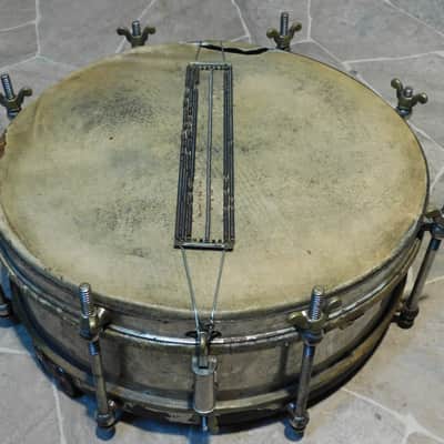 sehr alte Jazz steel snare drum TROMMEL + Stecken um 1930 image 10