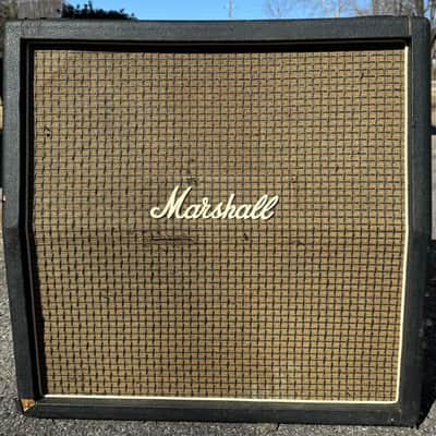 1970s Marshall 1960A 100 Watt 4x12 Guitar Speaker Cabinet W/Celestion Greenback Speakers Rola Angled image 1