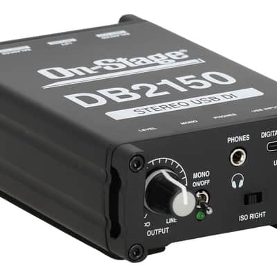 On-Stage DB2150 Passive USB DI Box w/3.5 mm Headphone Output+XLR Cables+Backpacl image 4