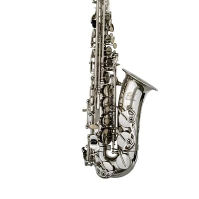 B - U.S.A. WAS-NK Professional Alto Saxophone Nicel w/Hard Case, Gloves, Cleaning Rod & Neck Strap image 1
