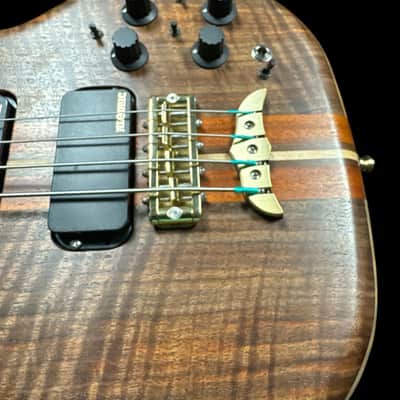 Alembic Stanley Clarke "Brown Bass", Flame Walnut with Ebony, BLUE LEDS *IN STOCK*** image 6