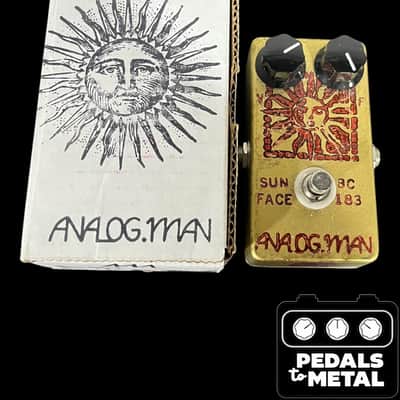 Analogman Sun Face BC183 Silicon Fuzz LED, DC, I/O 2010s - Gold