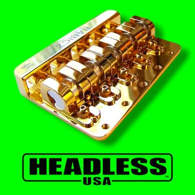 Full Contact Hardware FCH 5-String Bass Bridge - Top Mount - Gold Finish image 3