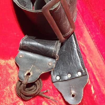 Badass Black Naugahyde Bass Strap 3 Inches Wide Vintage Ace 60s-70s image 1