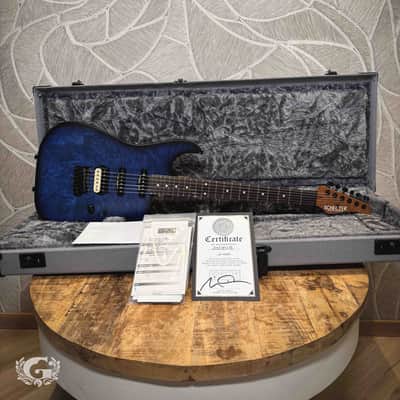 Schecter USA Sunset Custom-II HSS 2024 - Ocean Blue Burst Satin image 10