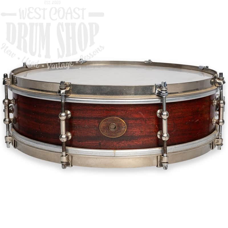 Vintage Ludwig & Ludwig Snare Drum Solid Single Ply Shell 4x14 1920s missing throwoff image 1