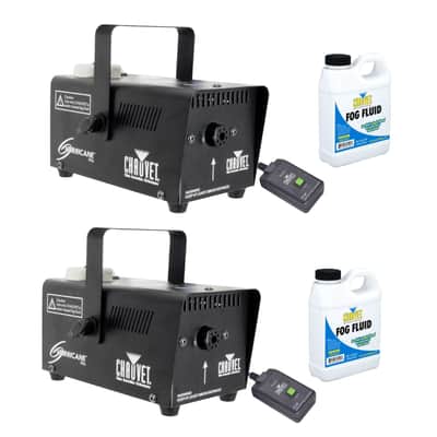 Dual Chauvet Hurricane 700 Fog Smoke Machine + Remote + Fog Juice image 1