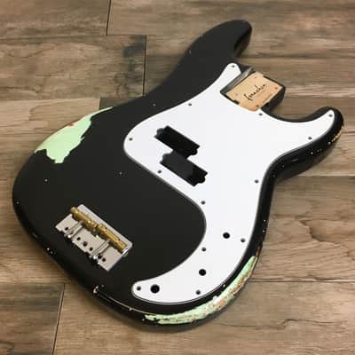 Made to Order - FRANCHIN Jupiter bass body Relic Aged 100% Nitro Lacquer COLOR OVER COLOR (Sunburst/ Black/ White/ Blue/ Green/ Yellow/ Red/ Pink/ Burgundy/ Purple/ Gold/ Silver, etc.) Basswood Poplar Precision-Bass Style Made in Italy image 5
