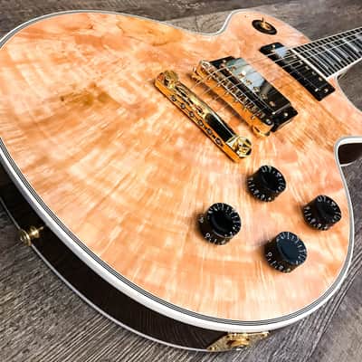 Gibson Custom Shop Les Paul Custom Burl Maple Limited Edition Electric Guitar Natural image 5