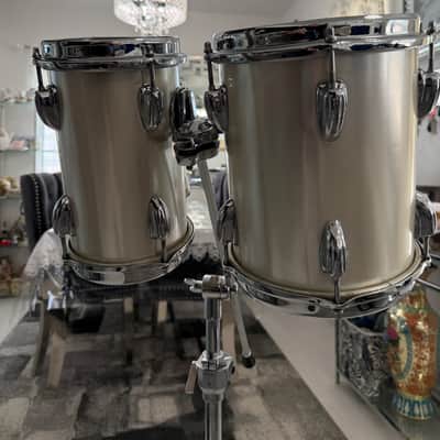 Slingerland Magnum 1979 Silver Mist Power toms 6x10, 8x10 w/Stand XLNT Cond! image 24