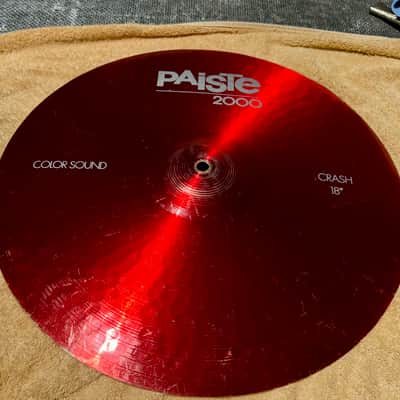 Paiste Colorsound Cymbal Set-14 Heavy hats, 12 Splash, 16 Crash, 18" Crash, 18" Heavy Crash, and 18" China 1980's - Red image 12