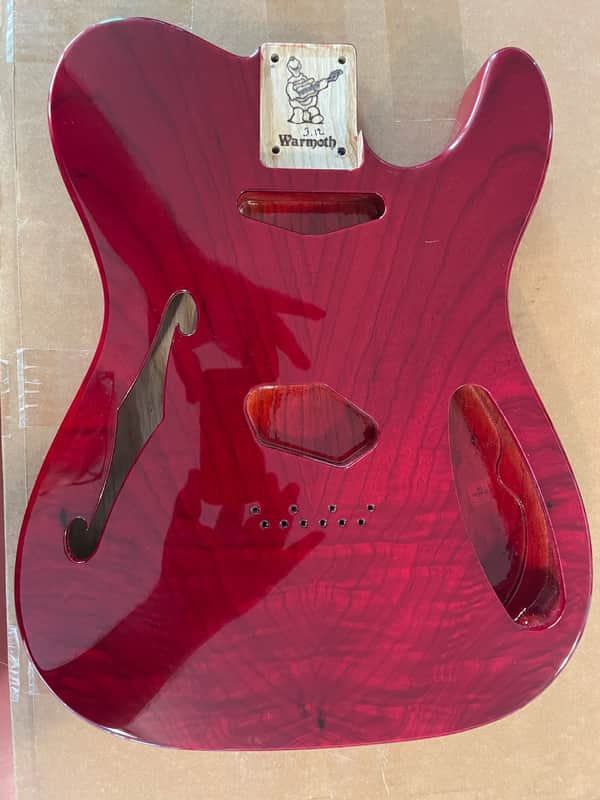 Warmoth Thinline Tele Body - Beautiful Transparent Red w/Pickguard and Bridge image 1