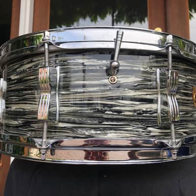 Ludwig 1963 "Ringo-Beatle Spec" Black Oyster Jazz Festival, 5, 5/16" x 14", Holy Grail! Clean! image 10