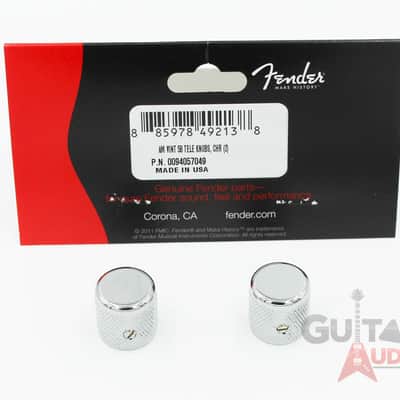 Genuine Fender '58 American Vintage Knurled Tele Dome Knobs (2) - CHROME image 1