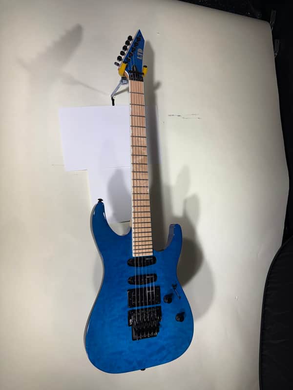 ESP LTD MH-203 QM - See Thru Blue - In-House Adjusted image 1