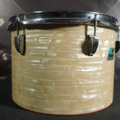 Ludwig Concert Tom 13" Diameter x 9" Depth 1970s - White Perloid w/ Case image 8