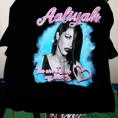aaliyah the one i gave my heart to official new M woman sparkle tee - r&b funk hip hop princess brooklyn new york image 1