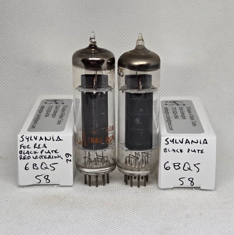 Sylvania 6BQ5 Black Plate Perfectly Matched Pair NOS EL84 image 1