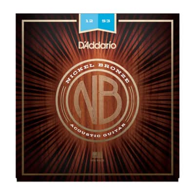 D'Addario NB1253 12-53 Nickel Bronze Acoustic Light - Acustic Guitar Strings image 1