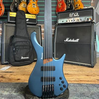 Ibanez EHB1005F-AOM Arctic Ocean Matte 2023 5-String Fretless Electric Bass image 1